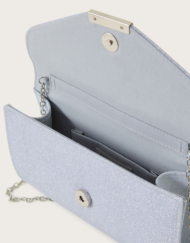 Glitter Occasion Clutch Bag, Silver (SILVER), large