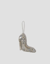 Embellished Shoe Christmas Tree Decoration, Silver (SILVER), large