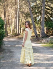 Lyrical Sisters Frill Tiered Maxi Dress, Yellow (YELLOW), large