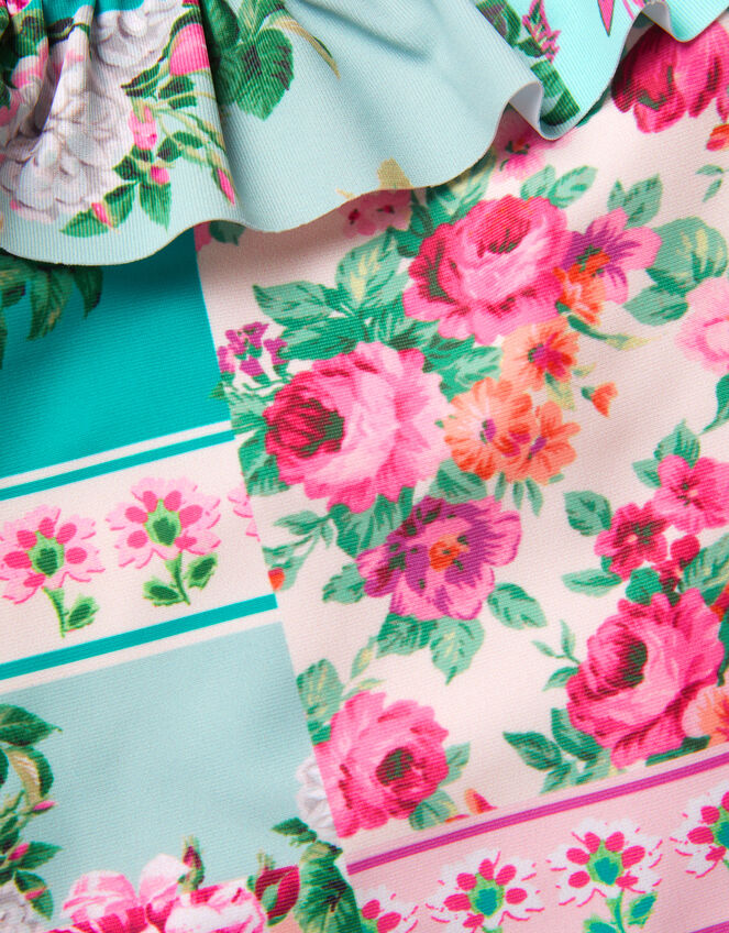 Baby Patchwork Floral Swimsuit, Green (GREEN), large