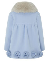 Baby Blue Rose Applique Coat, Blue (PALE BLUE), large