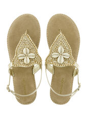 Sheila Shell Toe-Post Sandals, Gold (GOLD), large