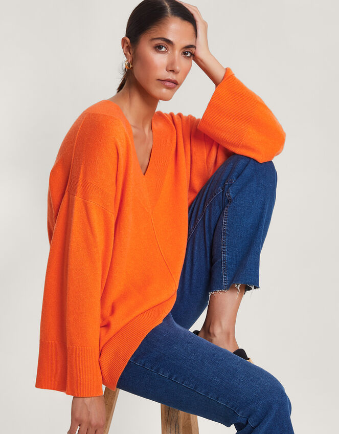 Coni Cashmere Jumper, Orange (ORANGE), large