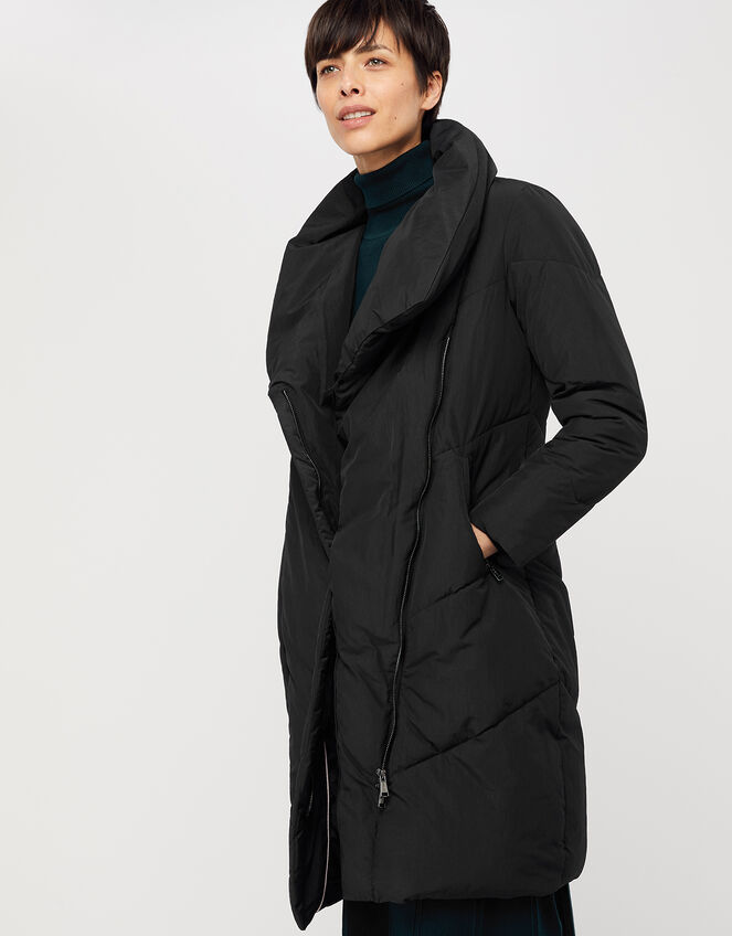 Dhalia Long Duvet Coat Black Women's Coats Monsoon UK.