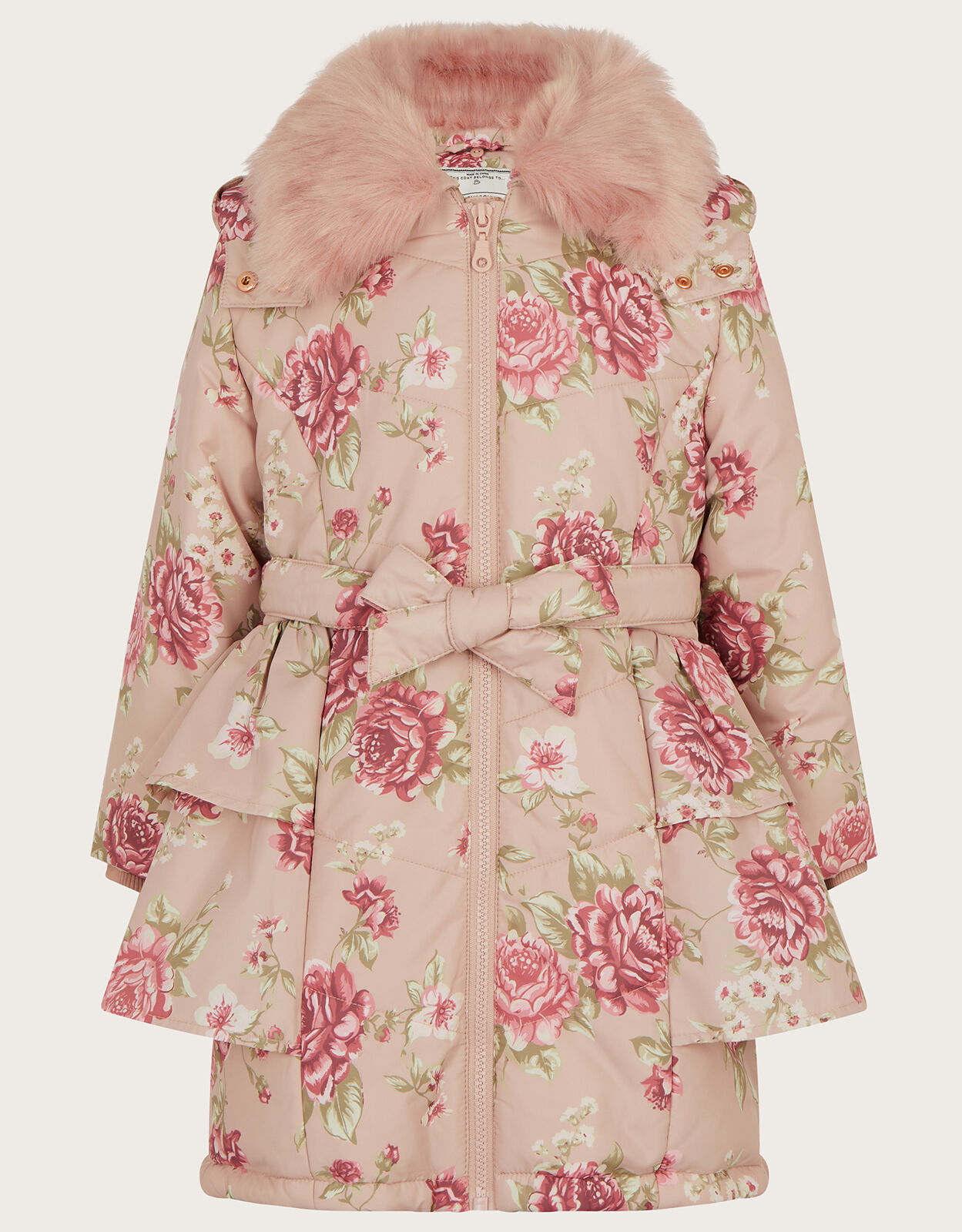Pink floral coat outlet