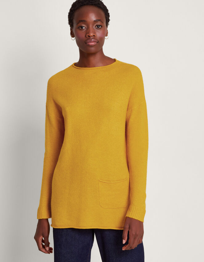 Pia Pocket Jumper, Yellow (OCHRE), large