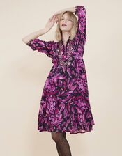 East Perla Cotton Embroidered Dress, Purple (PURPLE), large