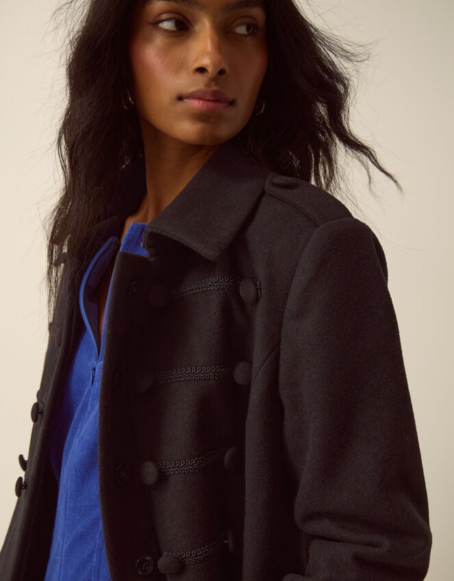 Katie Military Coat, Black (BLACK), large