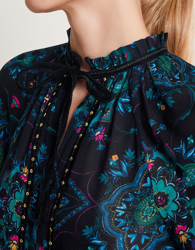 Tammy Longline Blouse, Black (BLACK), large