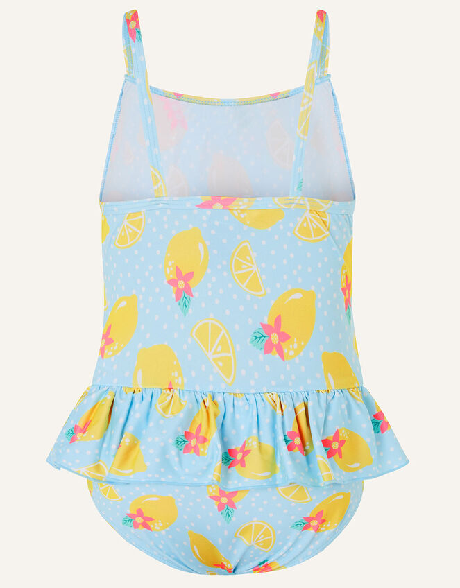 Baby Lemon Print Swimsuit, Blue (BLUE), large