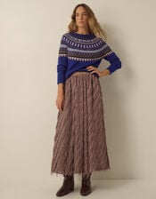 Fran Fair Isle Crew Neck Jumper, Blue (COBALT), large