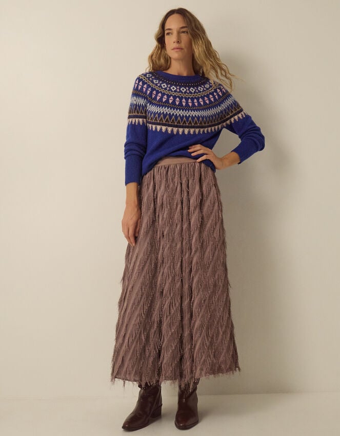 Fran Fair Isle Crew Neck Jumper, Blue (COBALT), large
