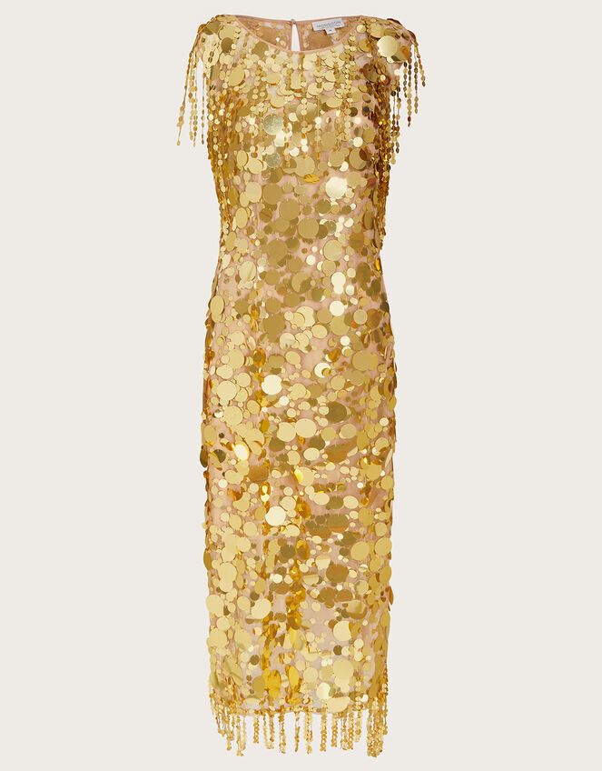 Solange Sequin Dress, Gold (GOLD), large