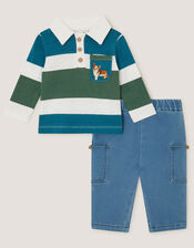 Baby Digby Polo & Jogger Set, Blue (NAVY), large