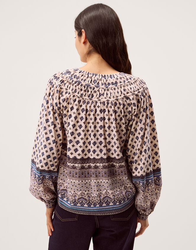 Hern Print Jersey Blouse, Cream (CREAM), large