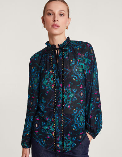 Tammy Longline Blouse, Black (BLACK), large