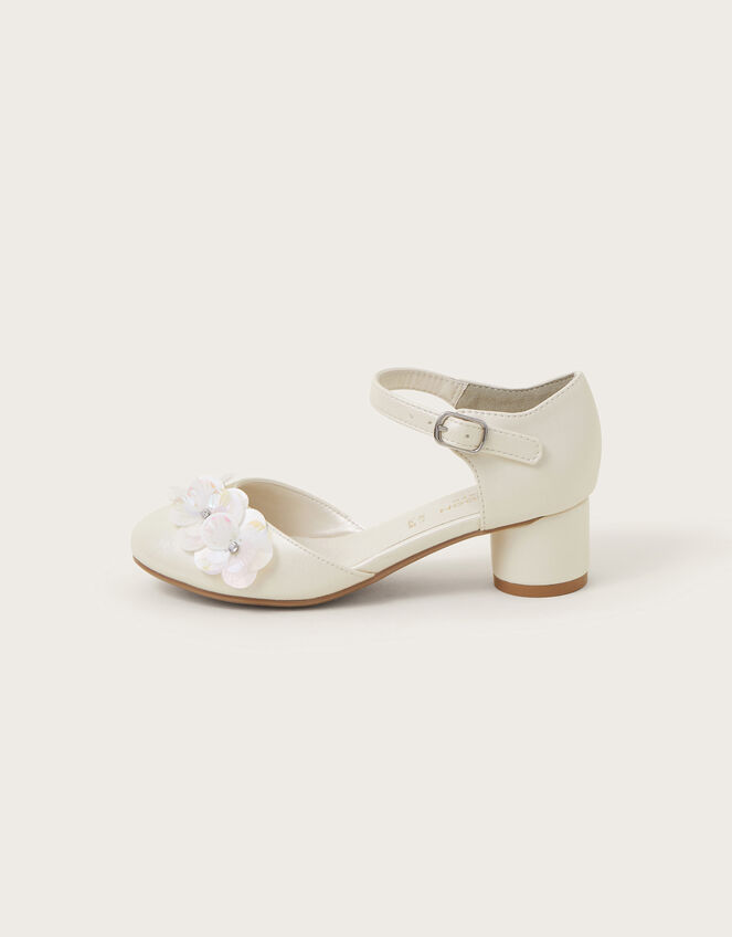 Iridescent Flower Heels, Ivory (IVORY), large