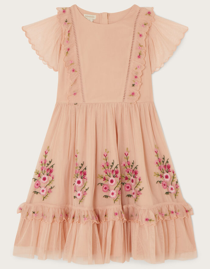 Long Sleeve Dress With Mesh Frill main image 1