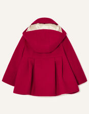 Baby Corsage Hooded Swing Coat, Red (RED), large
