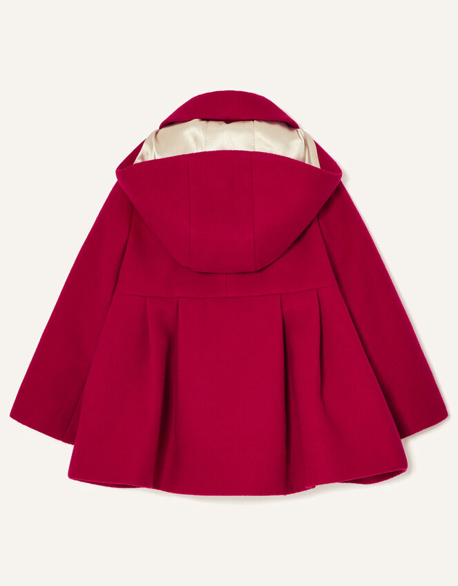 Baby Corsage Hooded Swing Coat, Red (RED), large