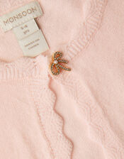 Maeve Bow Button Cardigan, Pink (PALE PINK), large