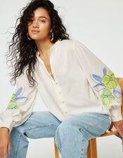 Fabienne Chapot Floral Embellished Blouse, Ivory (IVORY), large