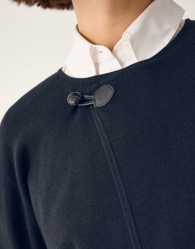 Simmi Asymmetrical Scarf Cardigan Blue