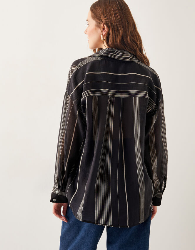 Andi Stripe Blouse, Black (BLACK), large