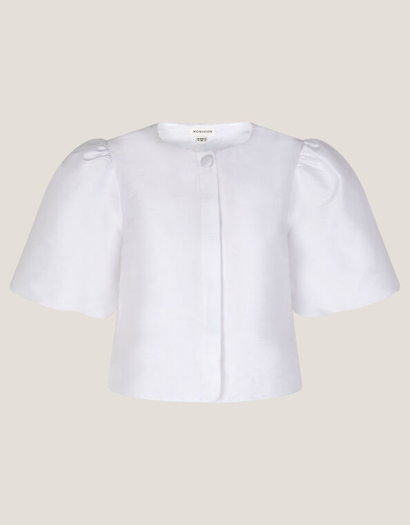 Mia Puff Sleeve Wedding Jacket, Ivory (IVORY), large