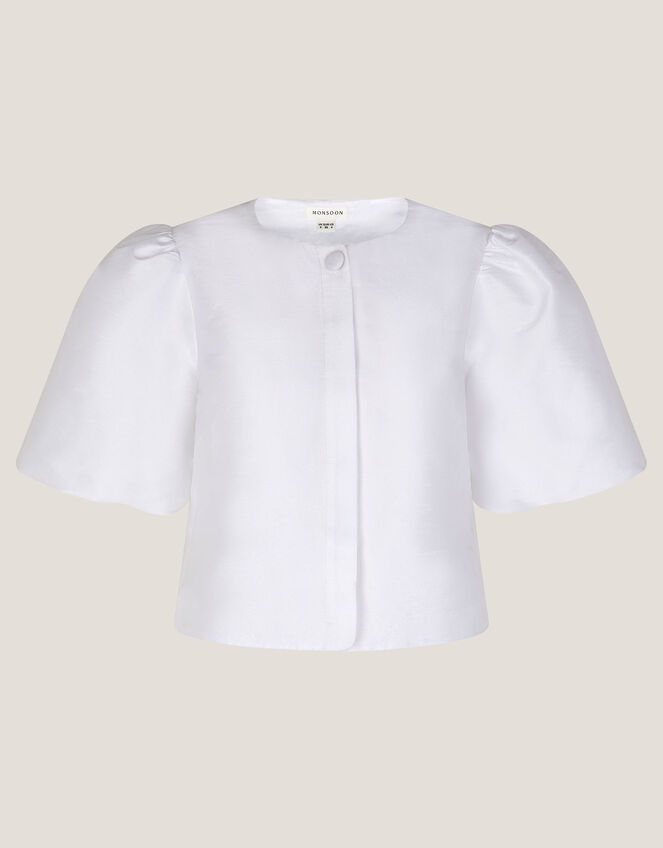 Mia Puff Sleeve Wedding Jacket, Ivory (IVORY), large