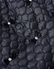 Bow Quilted Skirt, Blue (NAVY), large