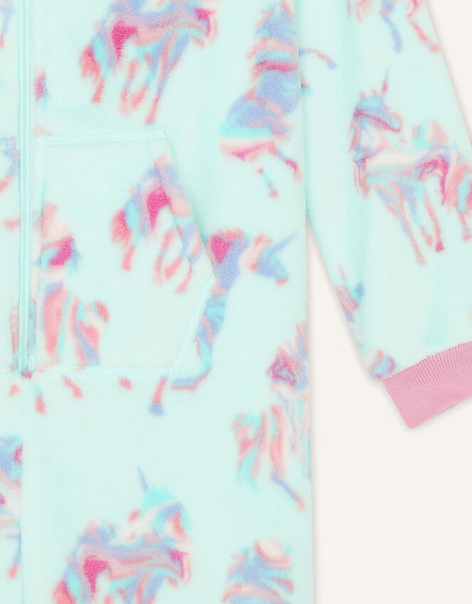 Ada Unicorn Print Sleepsuit, Blue (AQUA), large