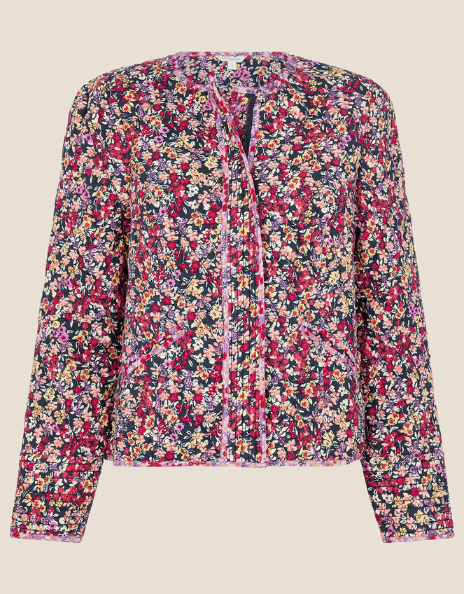 Ditsy Floral Quilted Jacket Blue