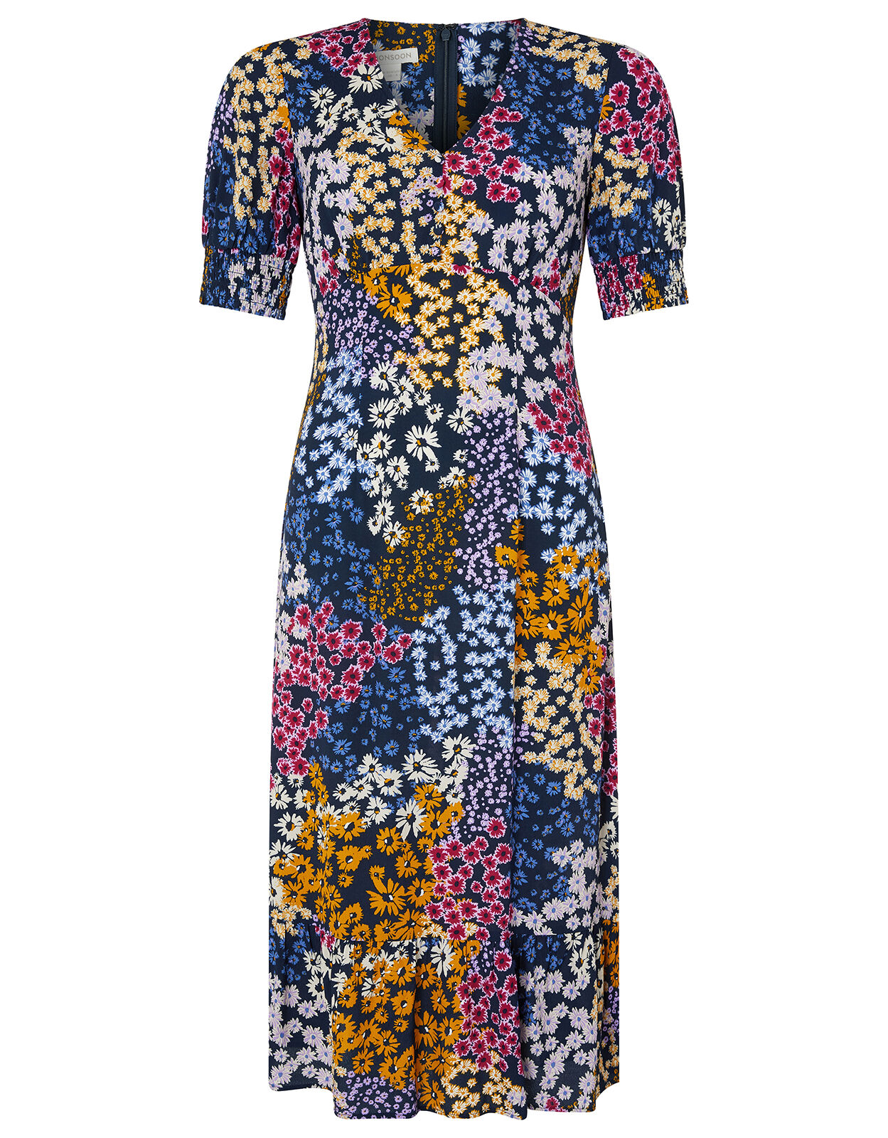 Belle Floral Midi Dress with LENZING ECOVERO Blue