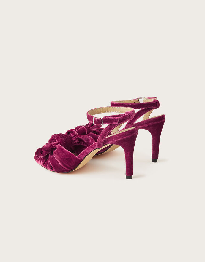 HIGH HEEL 10 SANDAL IN CRIMSON RED VELVET WITH BOW