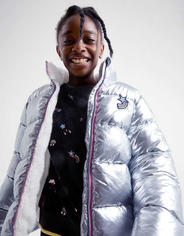 Starry Metallic Jacket, Silver (SILVER), large