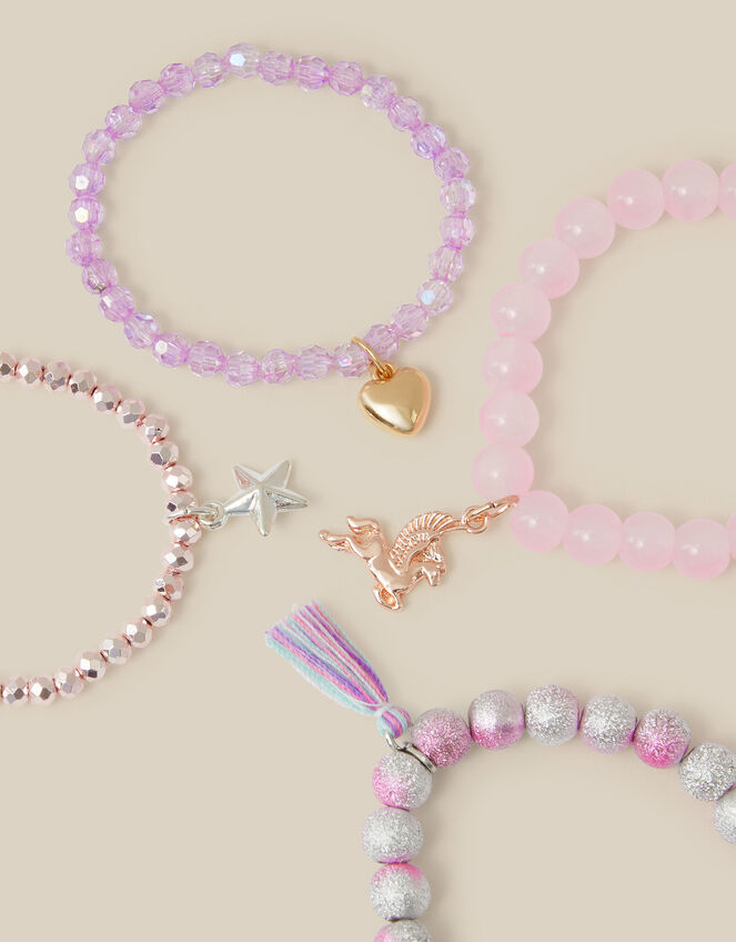 4-Pack Ombr&eacute; Unicorn Beaded Bracelets, , large