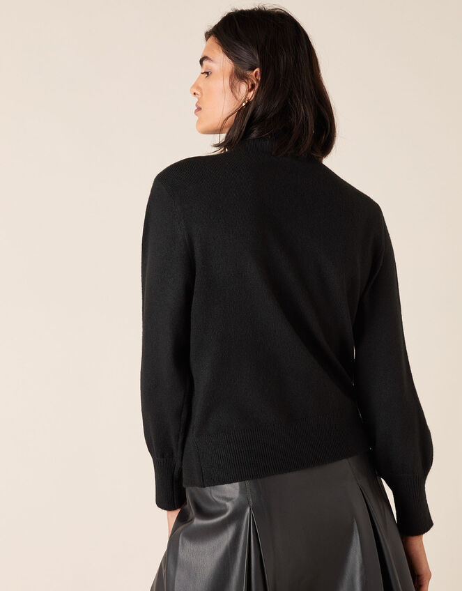 Embellished Yoke Knit Jumper, Black (BLACK), large