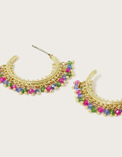 Multi Bead Charm Hoops, , large