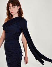 Dora Drape Dress, Blue (NAVY), large