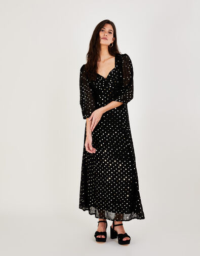 Annalissa Sequin Midi Dress, Black (BLACK), large