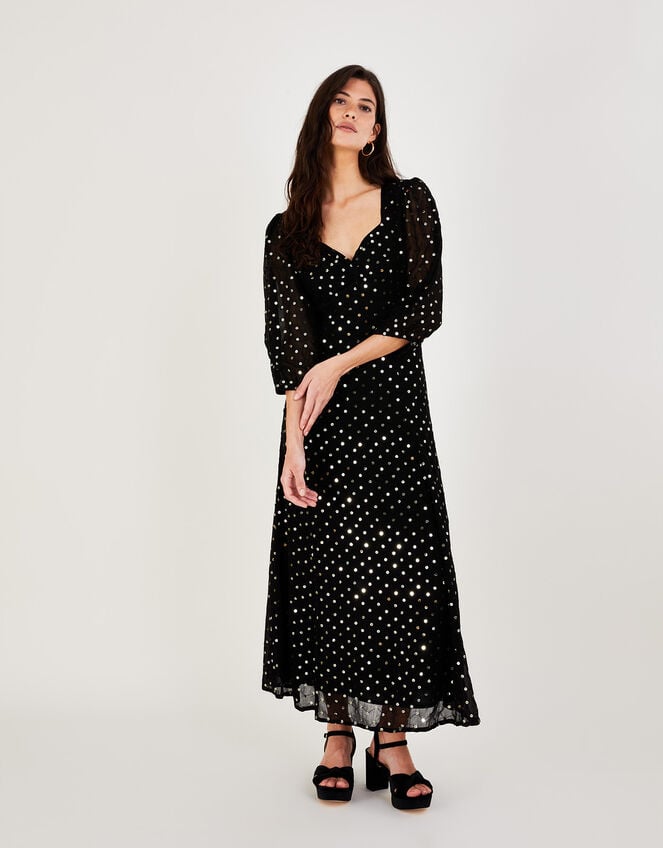 Annalissa Sequin Midi Dress, Black (BLACK), large