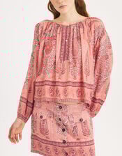 Antik Batik Tajara Paisley Blouse, Orange (CORAL), large