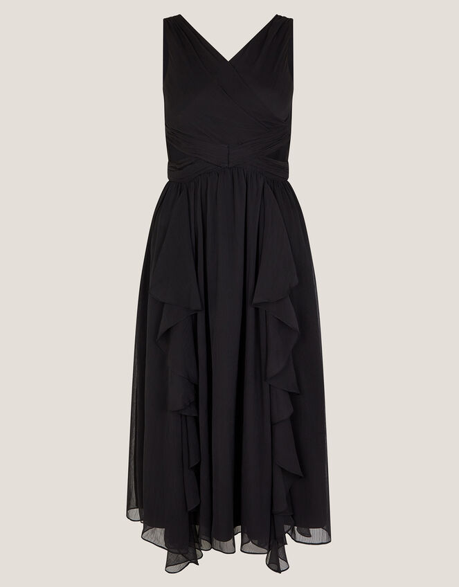 Clemmie Cut-Out Ruffle Prom Dress, Black (BLACK), large