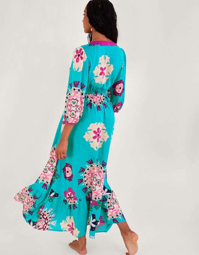 Bonita Print Maxi Dress, Blue (TURQUOISE), large