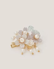 Flower Pearl Cluster Hair Clip, , large