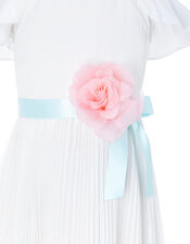 Lexis Sustainable Pleated Occasion Dress, Ivory (IVORY), large