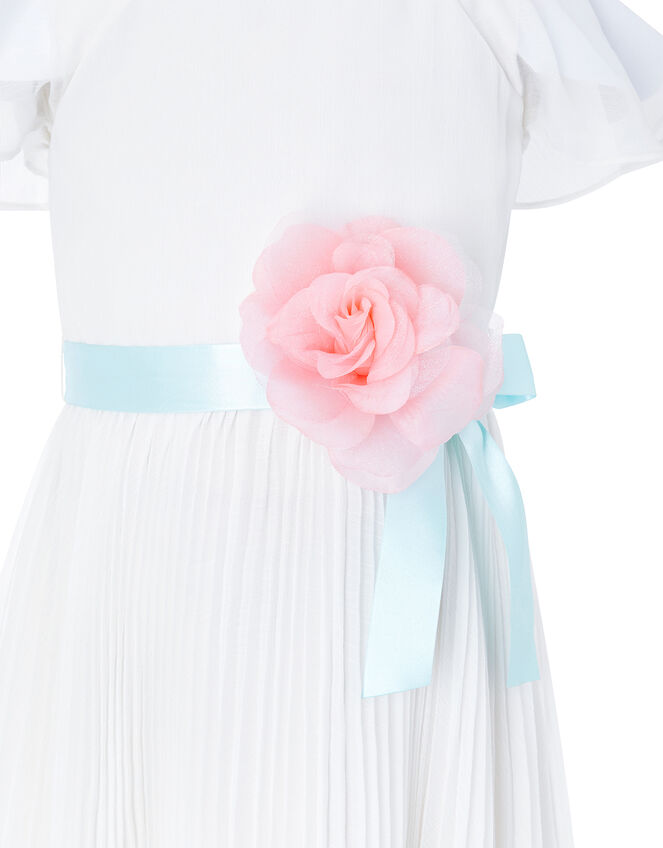 Lexis Sustainable Pleated Occasion Dress, Ivory (IVORY), large