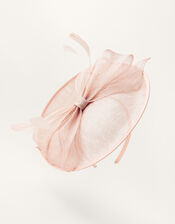 Bow Disc Fascinator , Pink (BLUSH), large