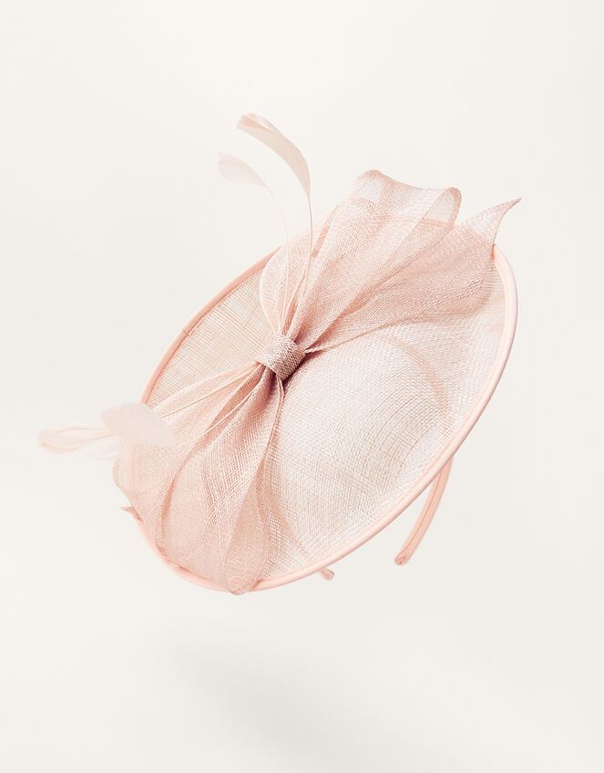 Bow Disc Fascinator , Pink (BLUSH), large